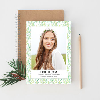 Painted Greenery Graduation Announcement Invite by berryberrysweet at Zazzle