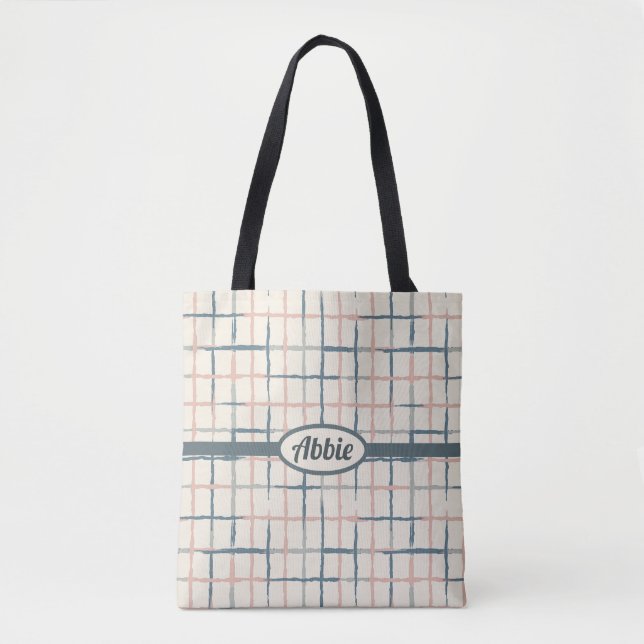 Painted Grid Tote Bag (Front)