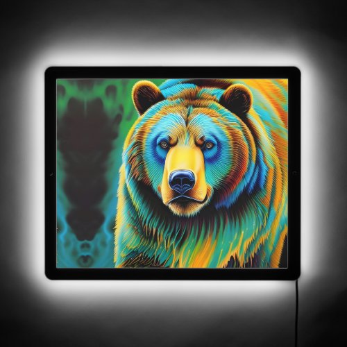 Painted Grizzly Bear LED Sign