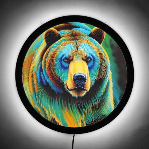 Painted Grizzly Bear LED Sign