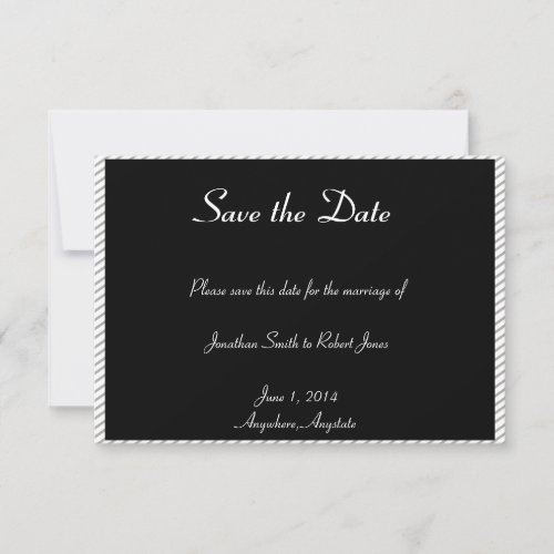 Painted Groom Silhouette Gay Wedding Save the Date