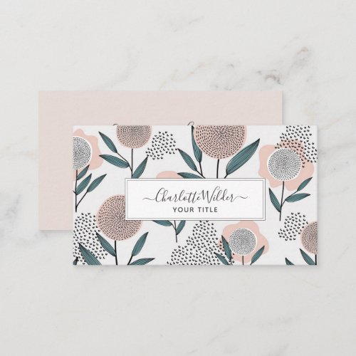 Painted Hand Drawn Floral Card