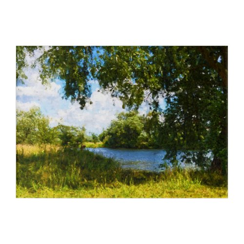 Painted Havel river landscape in Havelland region Acrylic Print