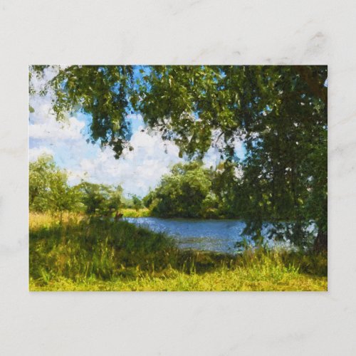 Painted Havel river landscape in Havelland region Postcard