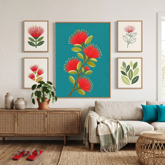 Painted Hawaiian lehua flower 1 Canvas Print