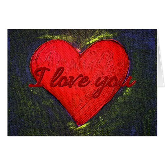 Painted Heart Card (Front Horizontal)