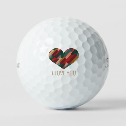 Painted Heart Custom Personalized Golf Balls