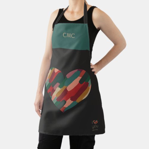 Painted Heart Custom Valentine Apron