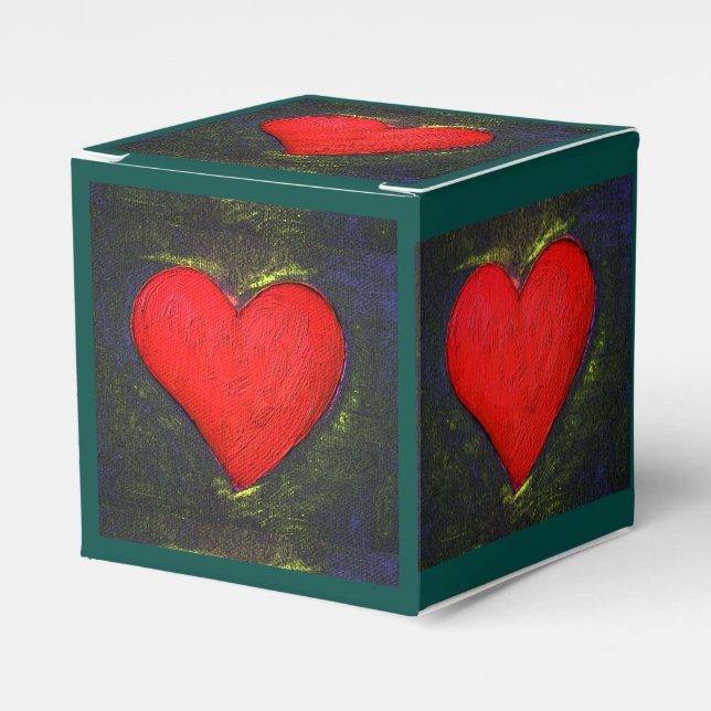 Painted Heart Favor Box (Front Side)