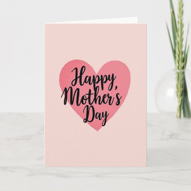 Painted Heart Mothers Day Card (Front)