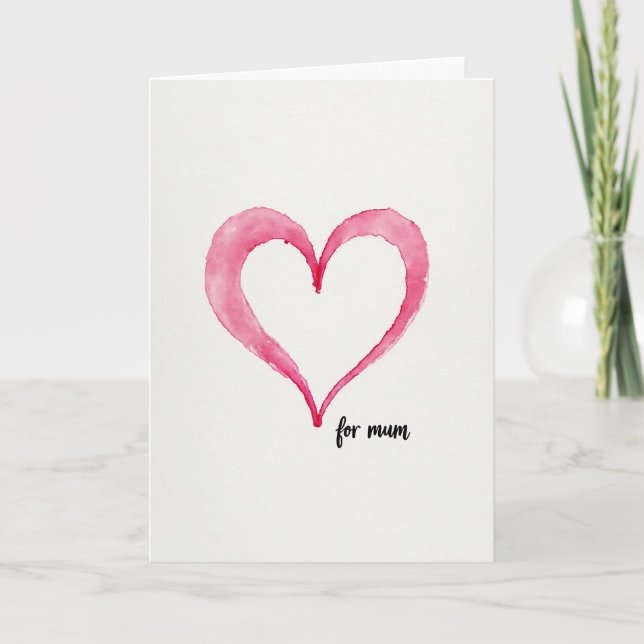 Painted Heart Mothers Love Card (Front)
