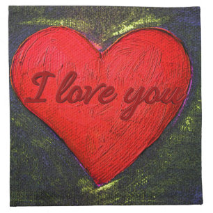Painted Heart Napkin