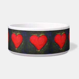 Painted Heart Pet Bowl