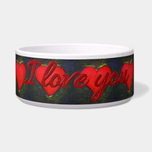 Painted Heart Pet Bowl
