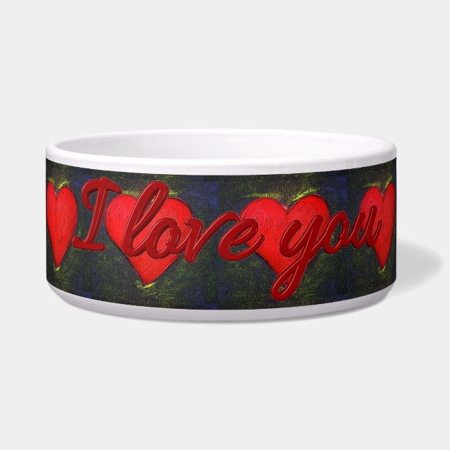 Painted Heart Pet Bowl (Right)