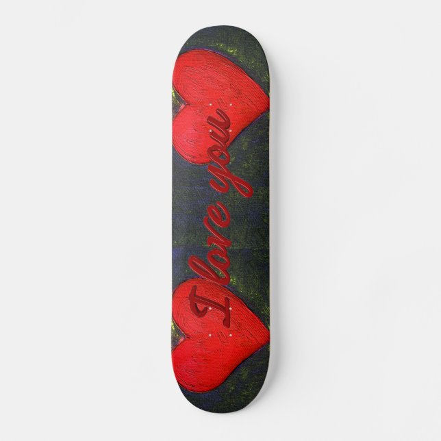 Painted Heart Skateboard Deck (Front)