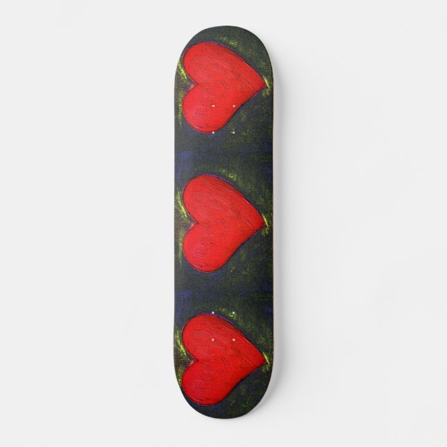 Painted Heart Skateboard Deck (Front)