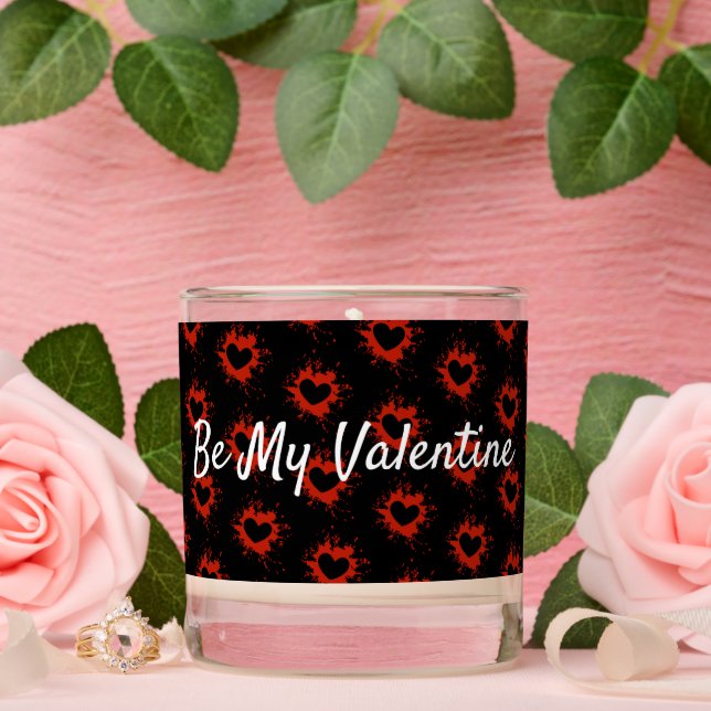 Painted Heart Splatter Pattern  Scented Candle (Wedding)