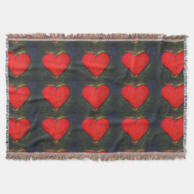 Painted Heart Throw Blanket (Front)