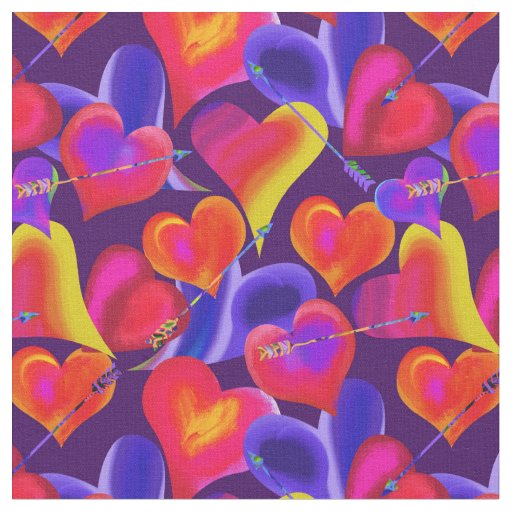 Painted Hearts and Hearts | Valentine's Day Fabric