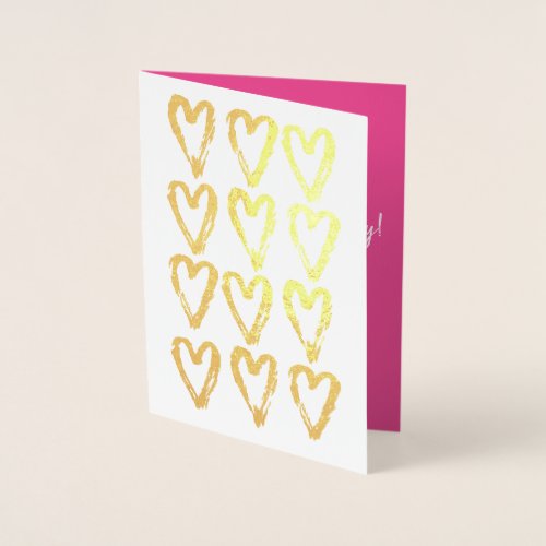 Painted Hearts Happy Valentines Day Foil Card