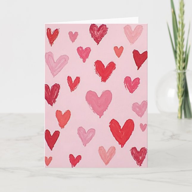 Painted Hearts Love Card (Front)