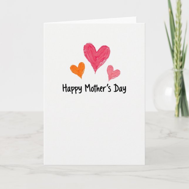 Painted Hearts Mothers Day Card (Front)