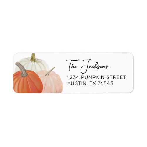 Painted Heirloom Pumpkins Return Address Label