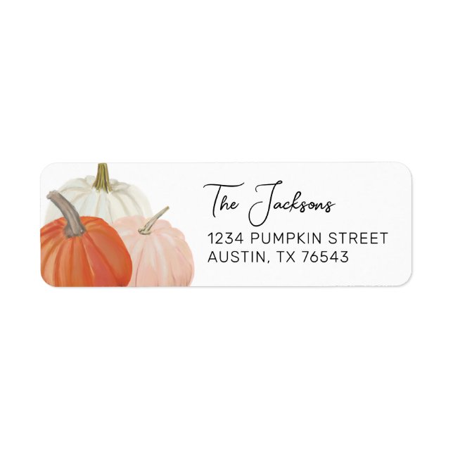 Painted Heirloom Pumpkins Return Address Label (Front)