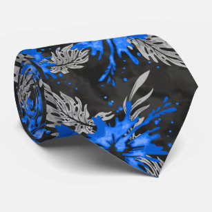 Painted Hibiscus Hawaiian Floral Two-sided Printed Tie