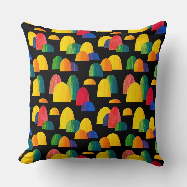 Painted Hills - Black Throw Pillow (Front)