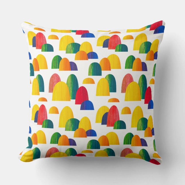 Painted Hills - White Throw Pillow (Front)