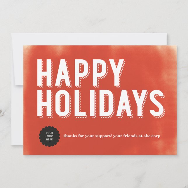 Painted Holidays Red Flat Invitation (Front)