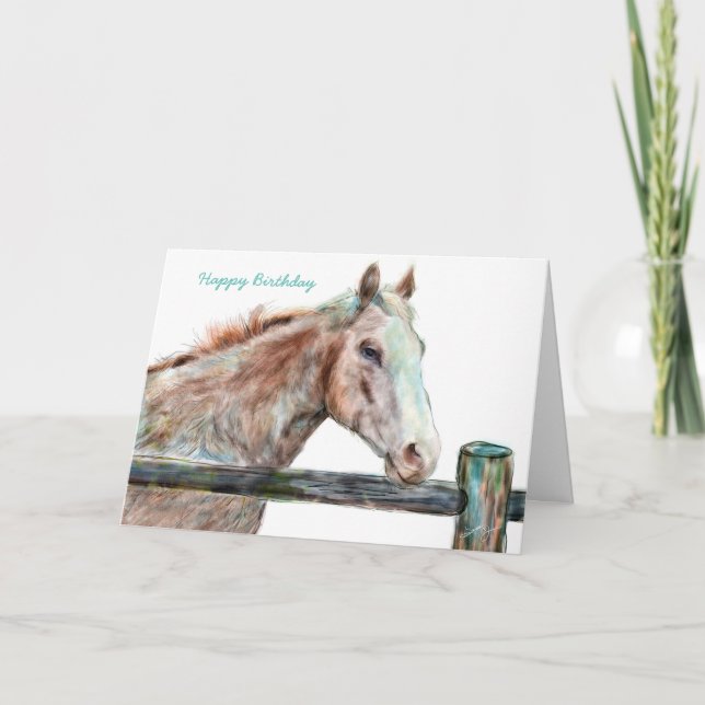 Painted Horse Birthday Greeting Card (Front)