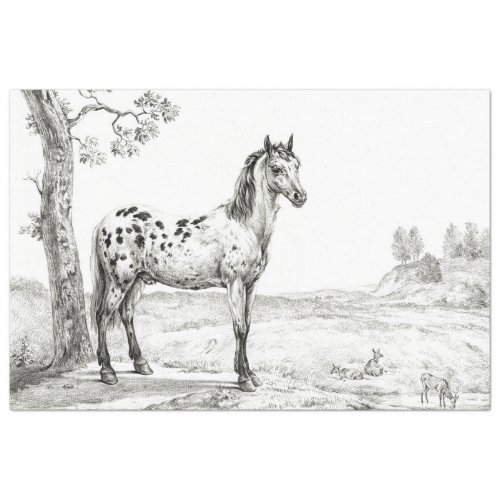Painted Horse Ephemera Decoupage Vintage Farm Tissue Paper