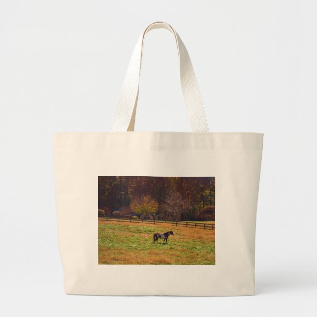 Painted Horse in the Distance Large Tote Bag (Front)