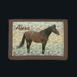 Painted Horse Personalized Trifold Wallet<br><div class="desc">Horse painting against an earthtone background with your name.</div>
