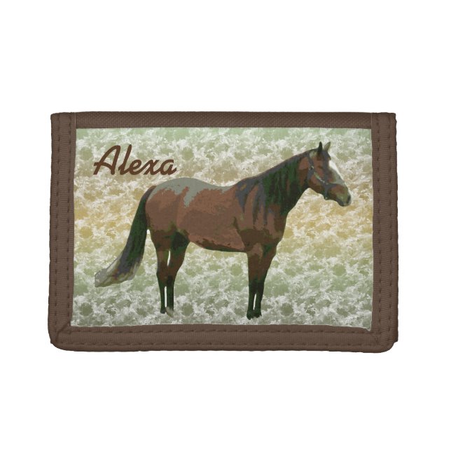 Painted Horse Personalized Trifold Wallet (Front)