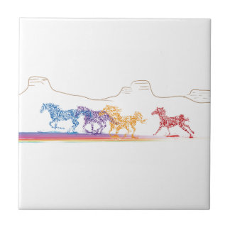 Painted Horses in the Painted Desert Ceramic Tile