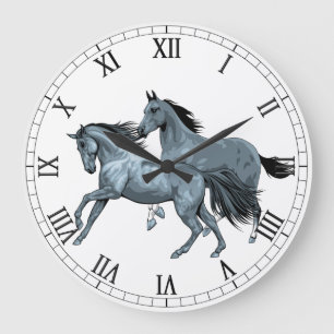 Painted Horses Wall Clock