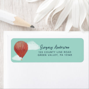 Painted Hot Air Balloon Return Address Labels
