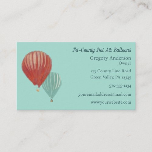 Painted Hot Air Balloons Custom Business Card