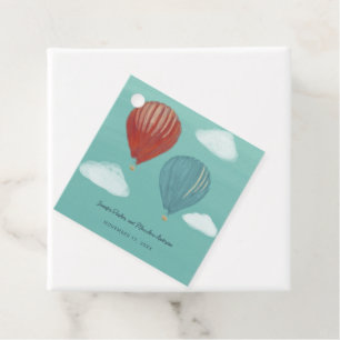 Painted Hot Air Balloons Custom Wedding Favor Tags