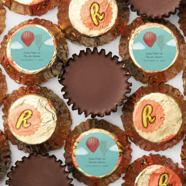Painted Hot Air Balloons Custom Wedding Reese's Peanut Butter Cups (Assorted)