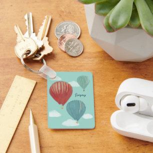 Painted Hot Air Balloons Personalized Keychain