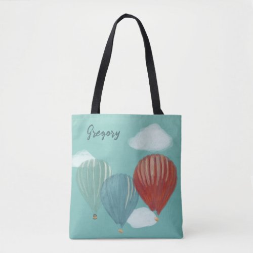 Painted Hot Air Balloons Personalized Tote Bag