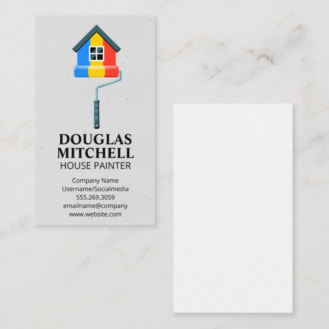 Painted House | Painter Roller Business Card (Front/Back)