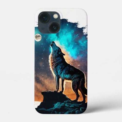 Painted Howling Wolf iPhone Case