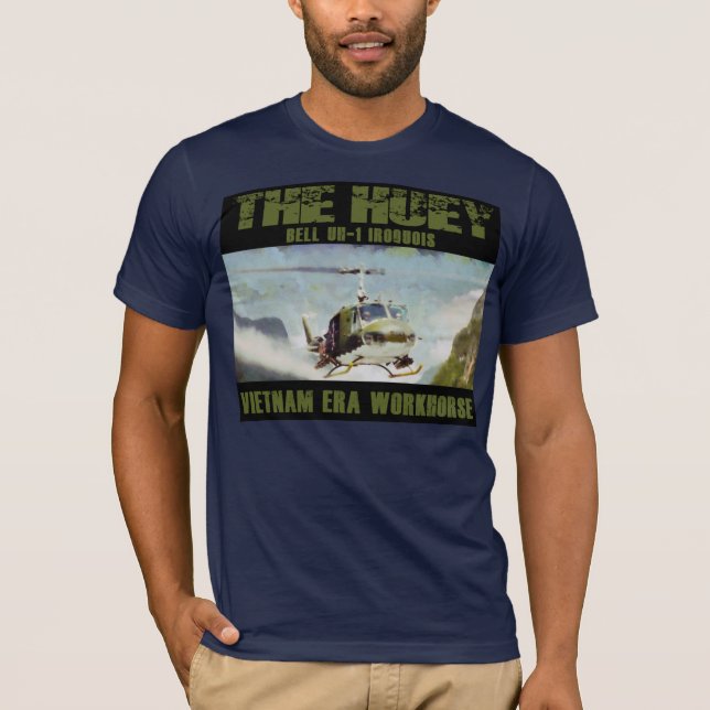 Painted Huey UH-1 Iroquois Vietnam Era Workhorse T-Shirt (Front)
