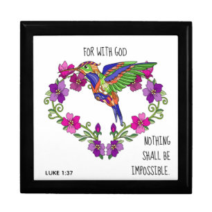 Painted Hummingbird, w verse from Luke 1 Keepsake Gift Box